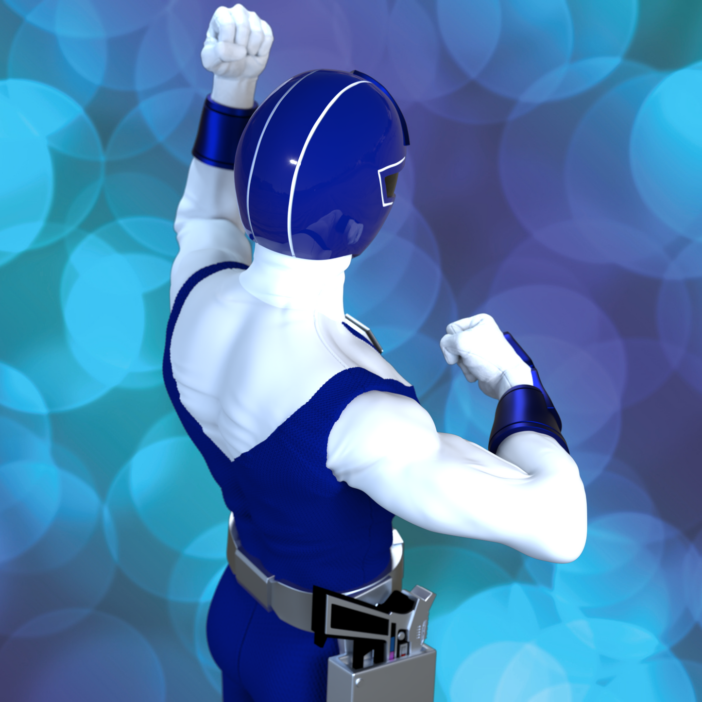 Figurine Maskman Bleu Fan Art - Bioman 2
