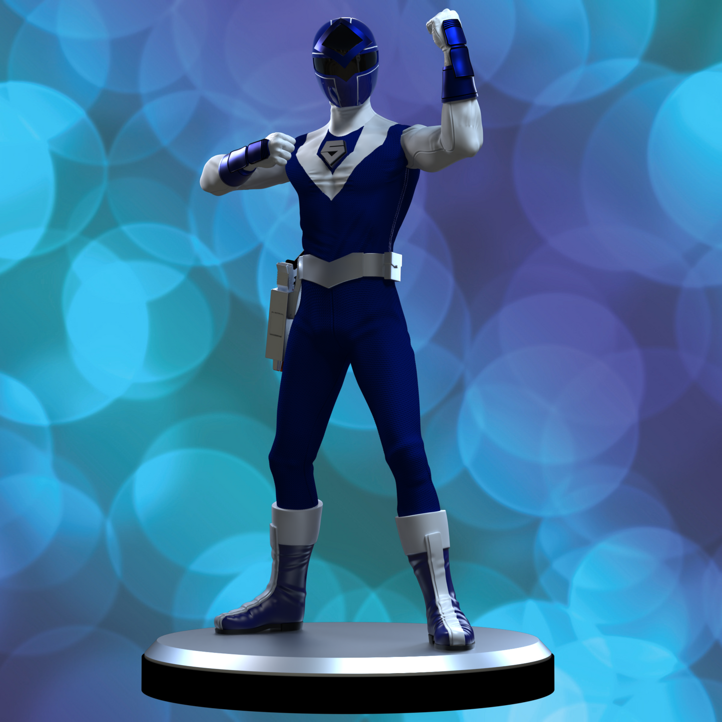 Figurine Maskman Bleu Fan Art - Bioman 2